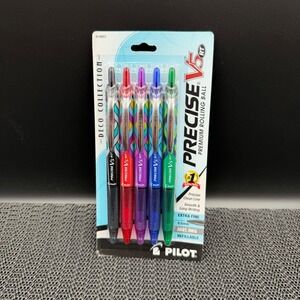 Pilot Precise V5 RT Premium Rolling Ball Pens Extra Fine 0.5mm Assorted 5 Count
